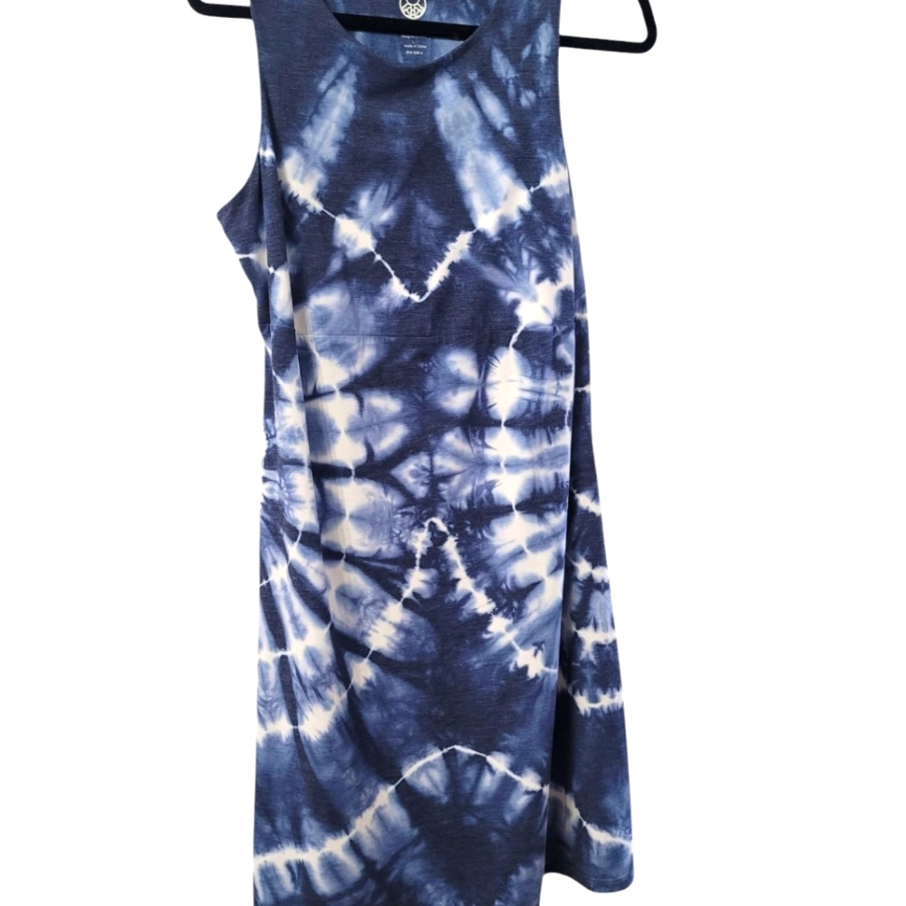 TE Verde Tie-Dye Sleeveless Dress - Blue and White Size Large - Picture 4 of 5
